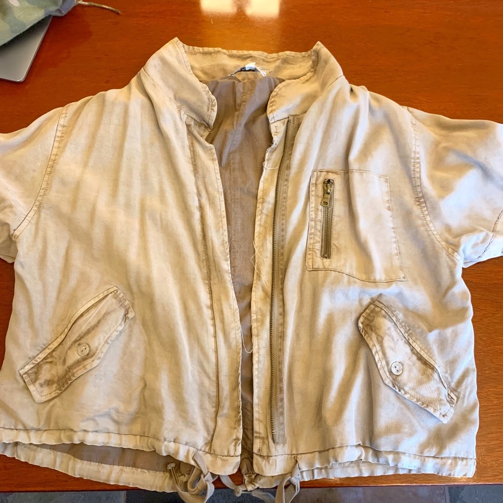 Tan crop jacket